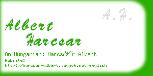 albert harcsar business card